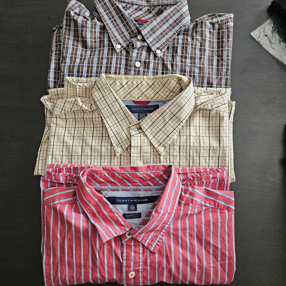 (3) XL Tommy Hilfiger Long Sleeve Button Up Bundle